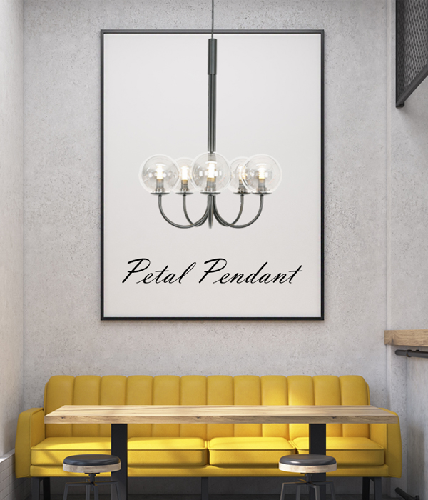 페탈 원형 5등 LED식탁등 식탁전등 [흑색/브론즈, 전구사은품]