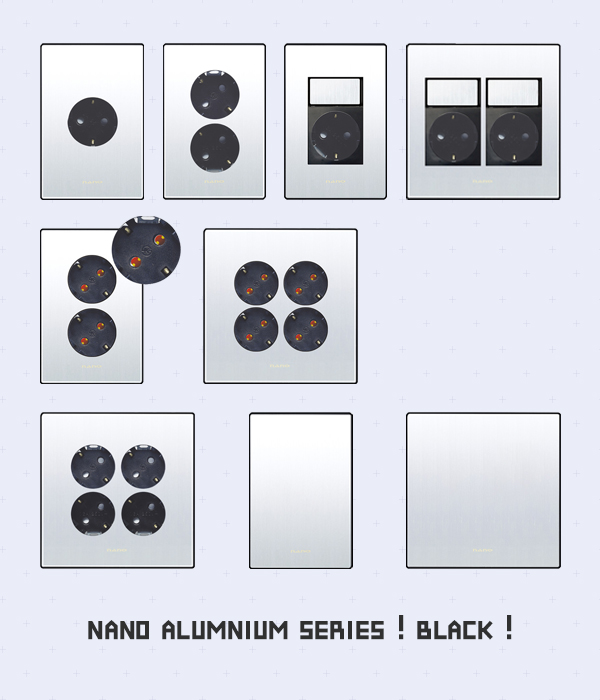나노 알루미늄 블랙 접지콘센트