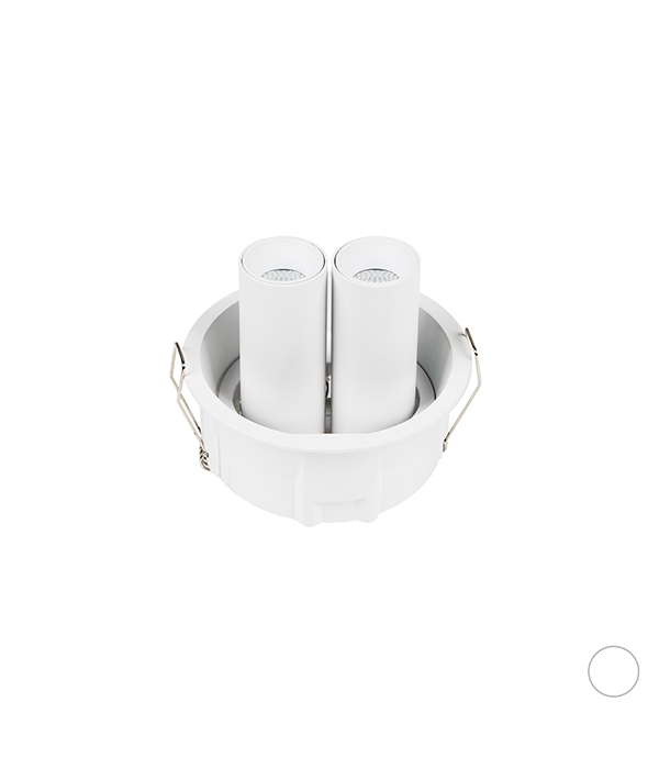 플리커프리 페퍼 2구 95mm(4) 실린더 매입 15W [화이트]